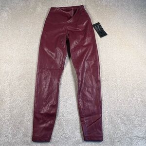 Faux Leather Leggings 90 Degree by reflex Uptown Red Soft Lining NWT Small